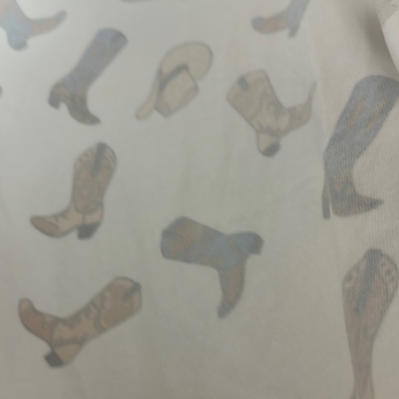 Women's White Boot Print Top - Picture 9 of 9